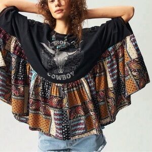 NEW - Western Bohemian Patchwork Poncho Top